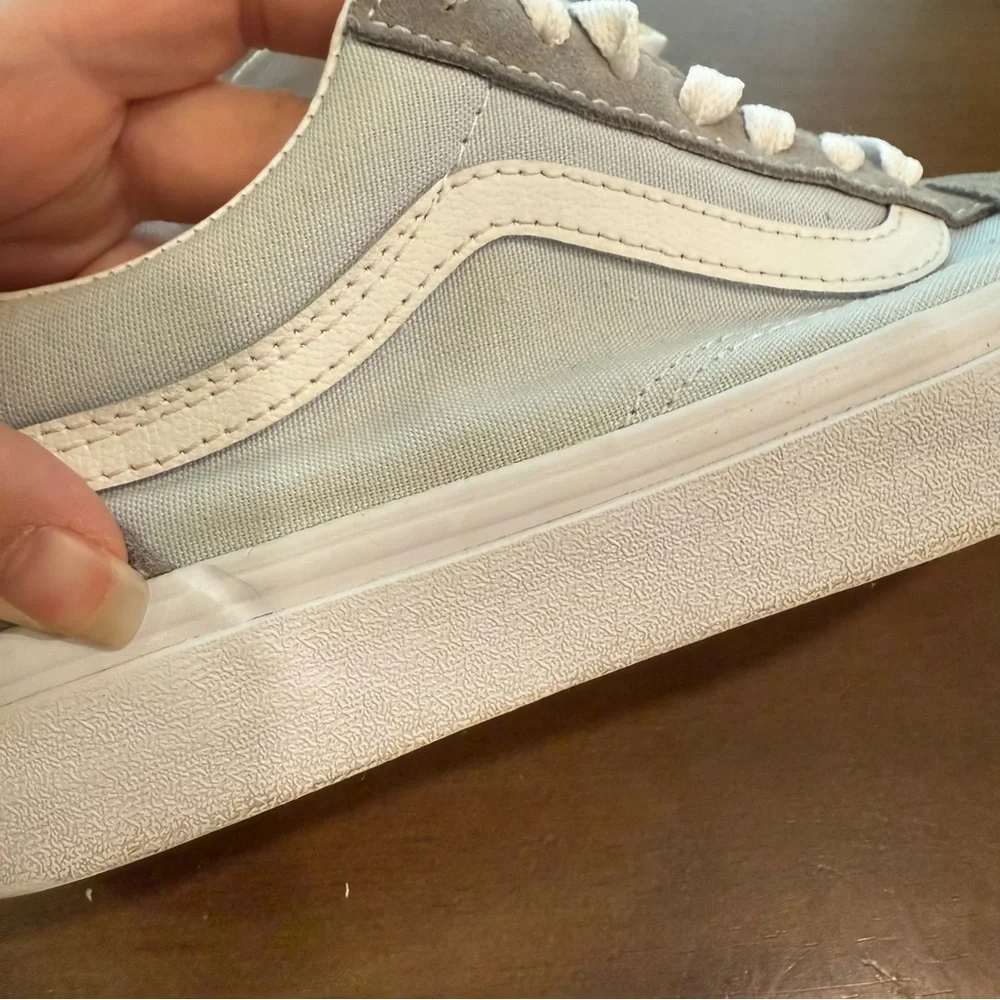 Vans Old Skool Drizzle Gray Light Blue Gray Flat Low Top Sneakers Womens 7.5 M6